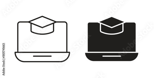 E-learning icon line and filled style suitable for web and mobile application