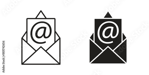 Envelope open icon line and filled style suitable for web and mobile application