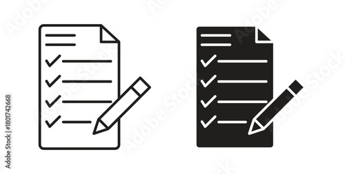 Exam icon line and filled style suitable for web and mobile application
