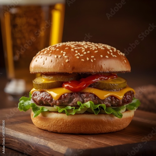 hamburger on black background, a hamburger, hamburger in a table, cheesy hamburger,yummy burger,