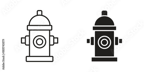Fire hydrant icon line and filled style suitable for web and mobile application