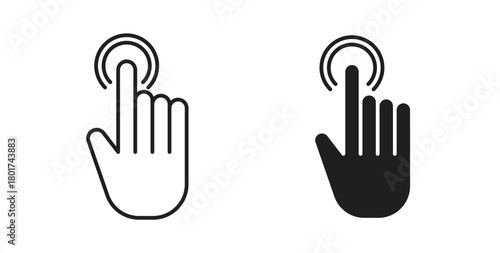 finger tap icon line and filled style suitable for web and mobile application
