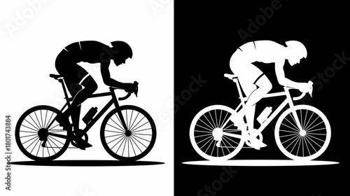 Cyclist Silhouette Road Bike Race Sport Illustration