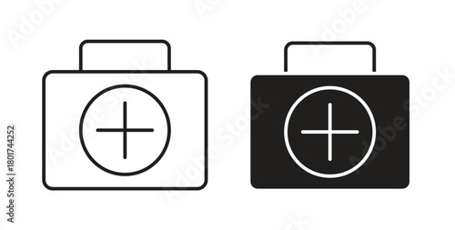 First aid kit icon line and filled style suitable for web and mobile application