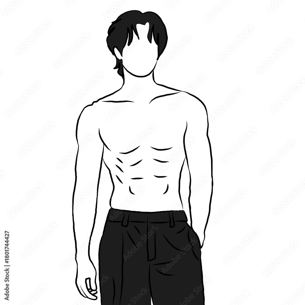 Fototapeta premium ​ Contemporary Male Body Line Art 
