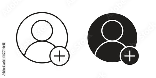 Follower icon line and filled style suitable for web and mobile application