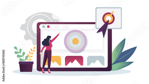 Vibrant and sharp digital artwork featuring a woman reaching out rendered in a modern graphic style with bold colors and clean lines