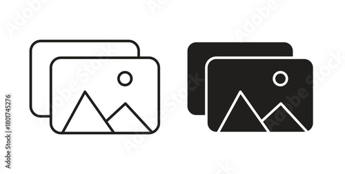 Gallery icon line and filled style suitable for web and mobile application