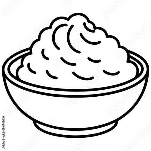 Bowl of mashed potatoes, simple design