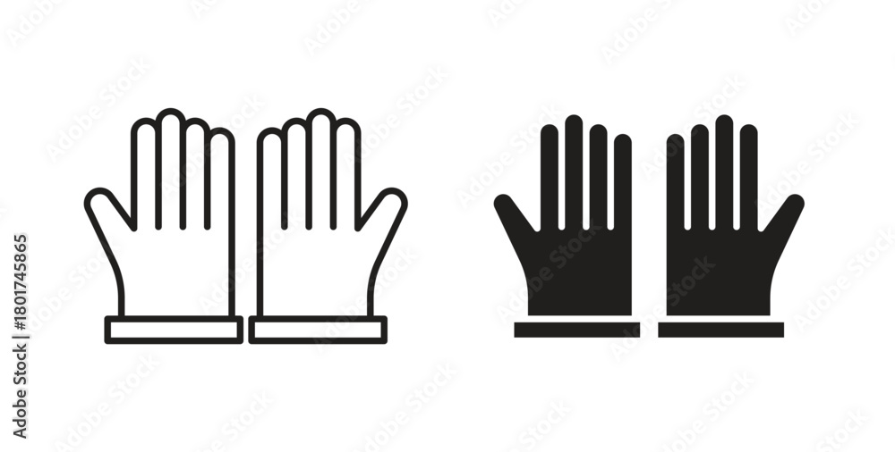 Fototapeta premium Glove icon line and filled style suitable for web and mobile application