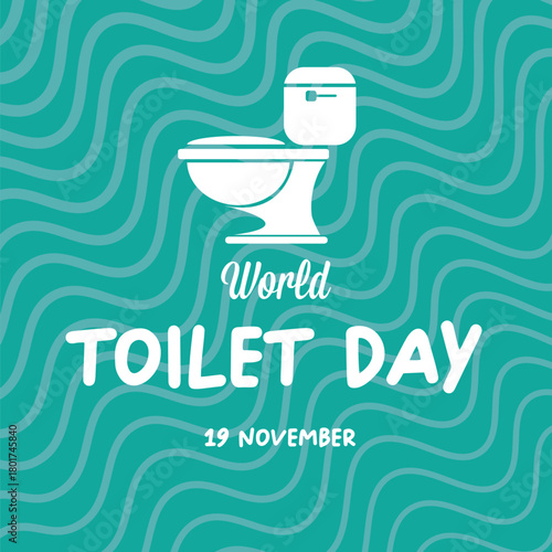 world toilet day banner and poster design template wit toilet bowl icon