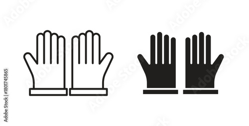 Glove icon line and filled style suitable for web and mobile application