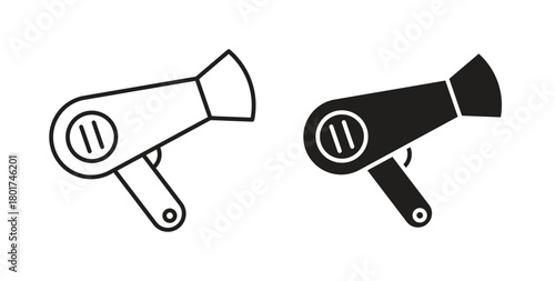 Hair dryer icon line and filled style suitable for web and mobile application