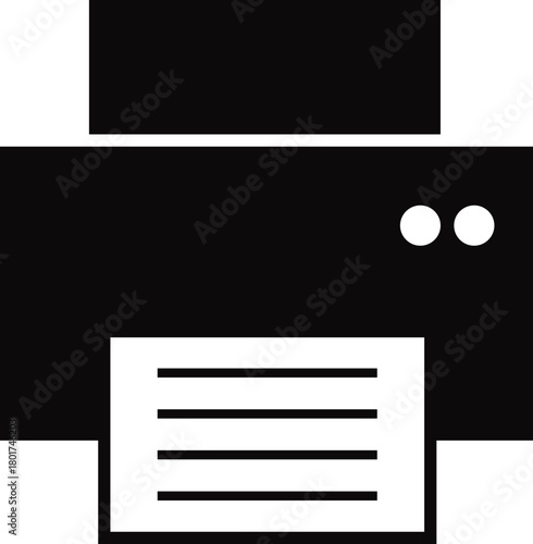 Printer icon , print device vector modern flat and line outline printer symbols for office, technology, documents, and paper printing, black and white circle button icons pack
