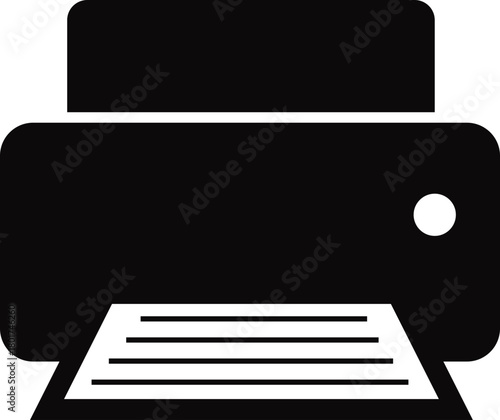Printer icon , print device vector modern flat and line outline printer symbols for office, technology, documents, and paper printing, black and white circle button icons pack
