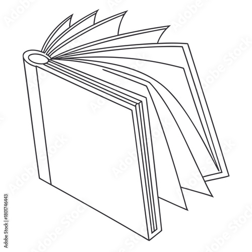 Open book with turning pages