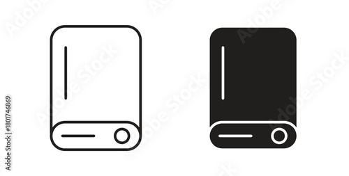 Hard drive icon line and filled style suitable for web and mobile application