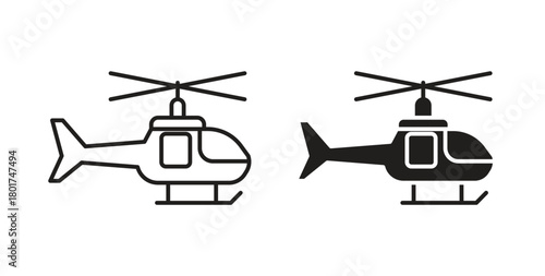 Helicopter icon line and filled style suitable for web and mobile application