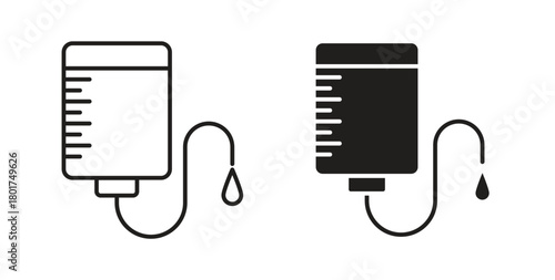 IV drip icon line and filled style suitable for web and mobile application