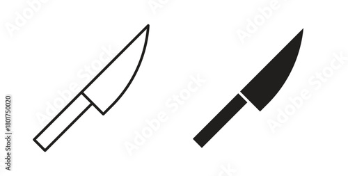 Kitchen knife icon line and filled style suitable for web and mobile application
