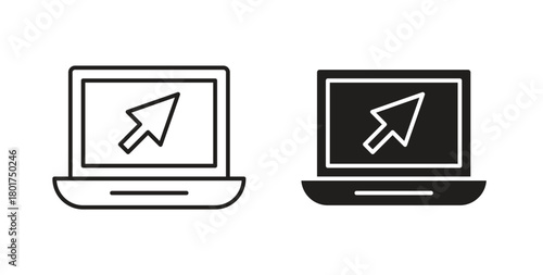 Laptop icon line and filled style suitable for web and mobile application