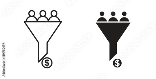 Lead conversion icon line and filled style suitable for web and mobile application