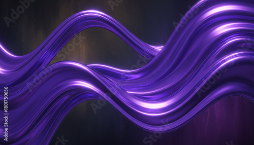 紫のメタリックテクスチャー、ウェーブ模様の背景