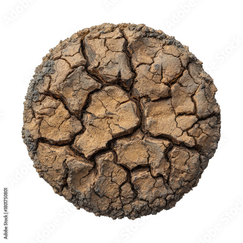 Cracked Earth Texture Circle isolated on a transparent background 1