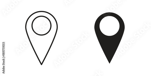 Location icon line and filled style suitable for web and mobile application