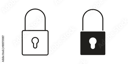 Lock closed icon line and filled style suitable for web and mobile application