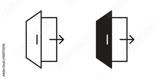 Logout icon line and filled style suitable for web and mobile application