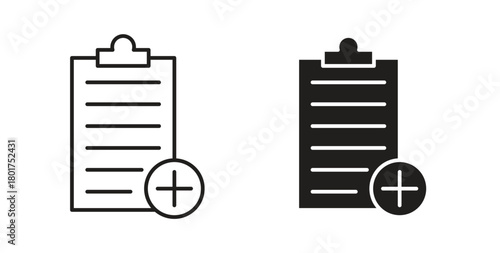 Medical report icon line and filled style suitable for web and mobile application