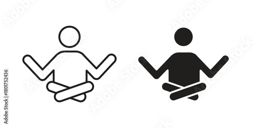 Meditation icon line and filled style suitable for web and mobile application