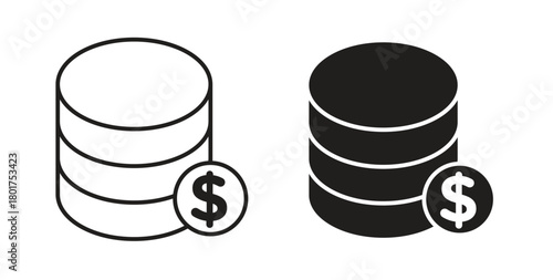 Money icon line and filled style suitable for web and mobile application