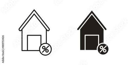 Mortgage icon line and filled style suitable for web and mobile application