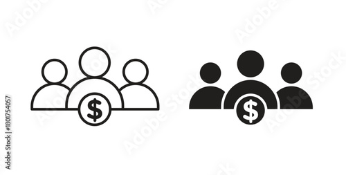 Mutual funds icon line and filled style suitable for web and mobile application