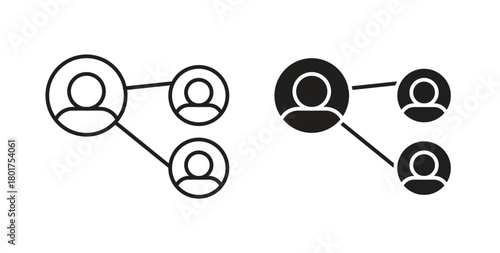 Network icon line and filled style suitable for web and mobile application