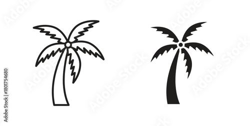 Palm tree icon line and filled style suitable for web and mobile application
