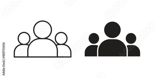 People group icon line and filled style suitable for web and mobile application