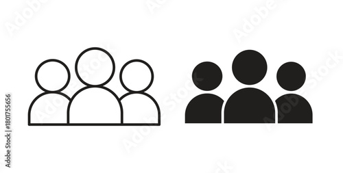 people icon line and filled style suitable for web and mobile application