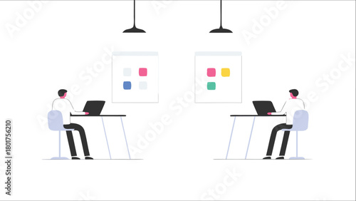 Dynamic creative studio scene capturing designers collaborating on innovative projects showcasing a vibrant and productive work environment with diverse artistic elements and modern technology