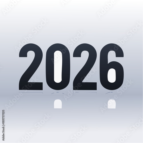 2026年ハッピーニューイヤー – モダンで華やかな新年のタイポグラフィーデザイン