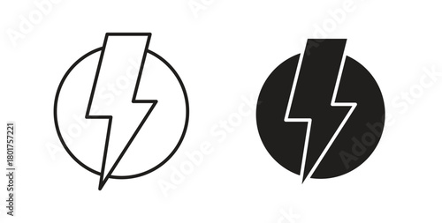 Power icon line and filled style suitable for web and mobile application