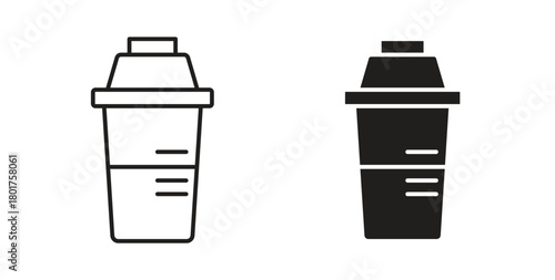 Protein shake icon line and filled style suitable for web and mobile application