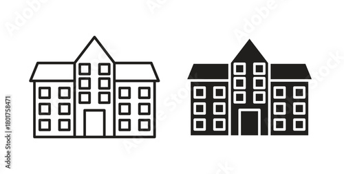 Real estate icon line and filled style suitable for web and mobile application