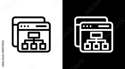 Web Relation With Icon Set Design