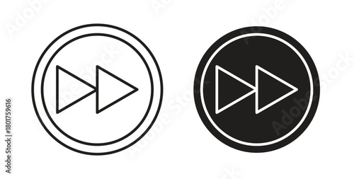 Rewind button icon line and filled style suitable for web and mobile application