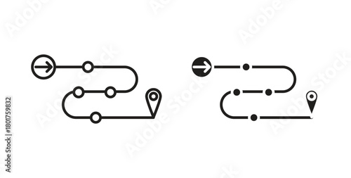 Roadmap icon line and filled style suitable for web and mobile application