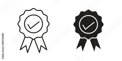 Rosette icon line and filled style suitable for web and mobile application