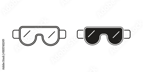 Safety goggles icon line and filled style suitable for web and mobile application